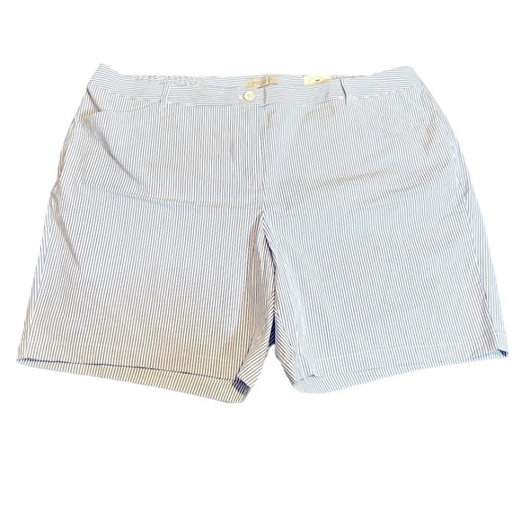 Women’s Talbots Weekend 9’ Shorts Blue White Striped Size 26W NWT - Picture 1 of 5